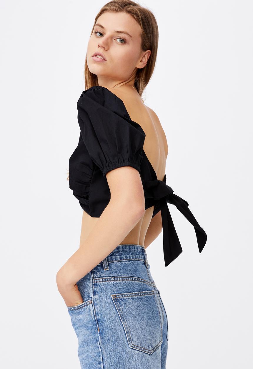 Cotton On - Lola twist front blouse - black