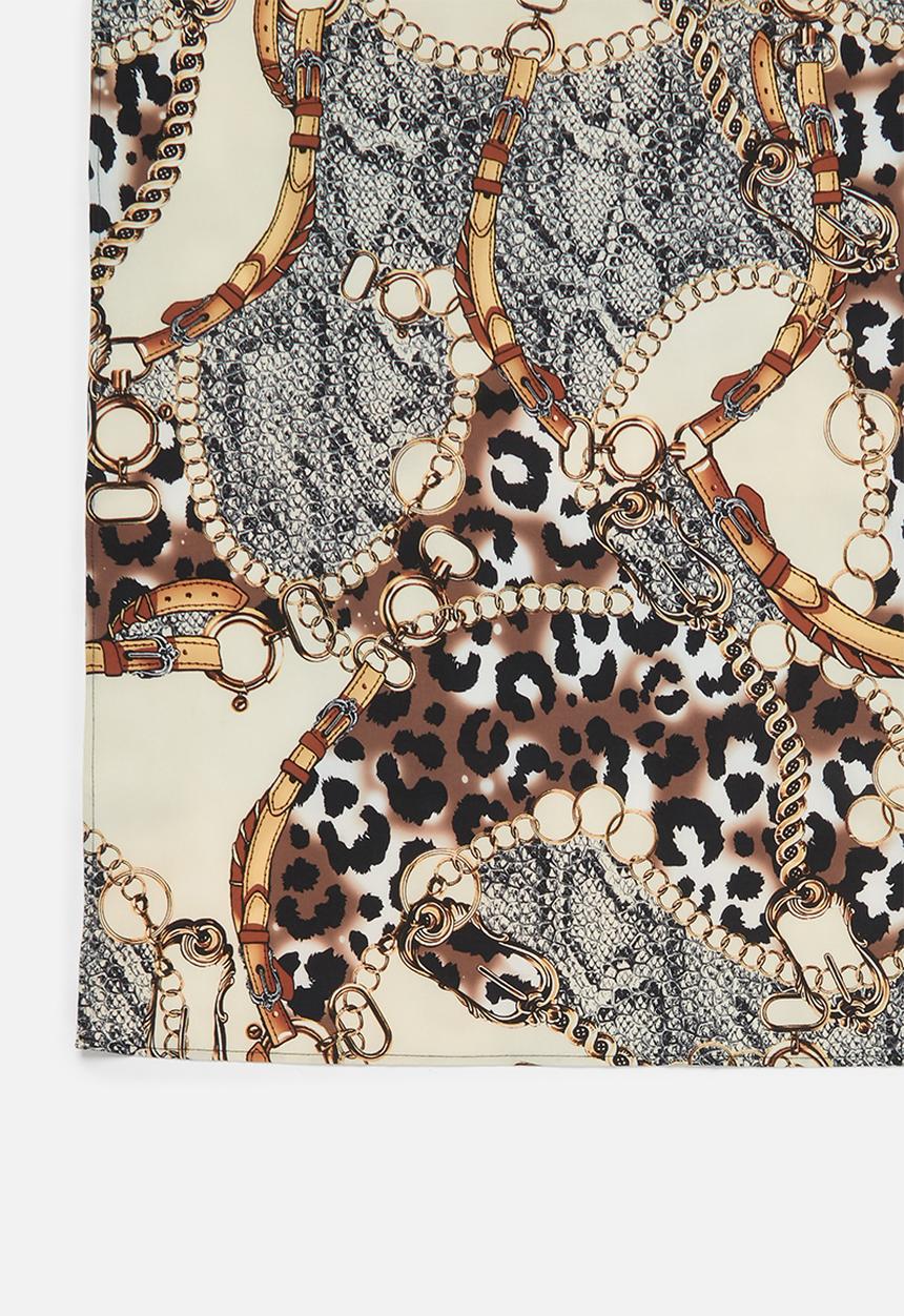 Superbalist - Baroque printed neckerchief - beige & brown 