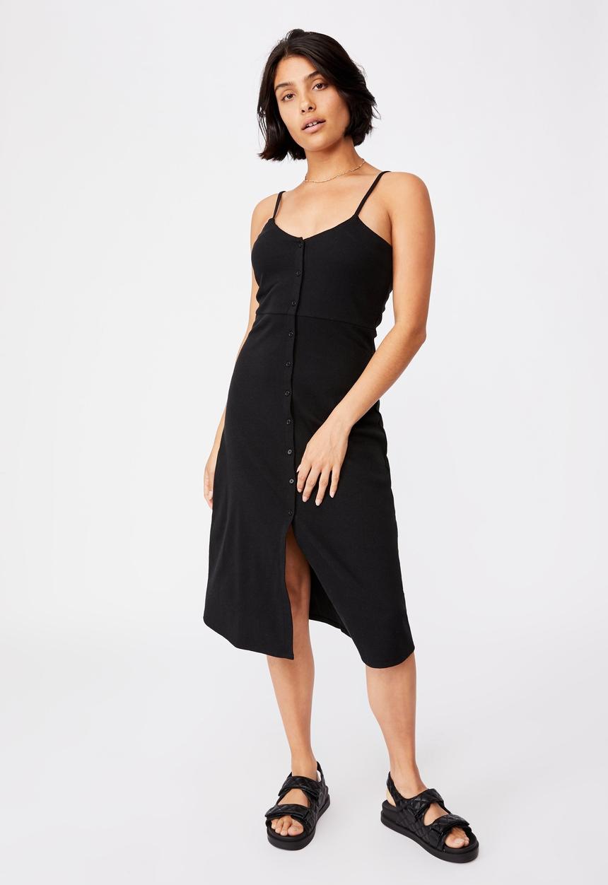 Cotton On - Jillian button through midi dress - black