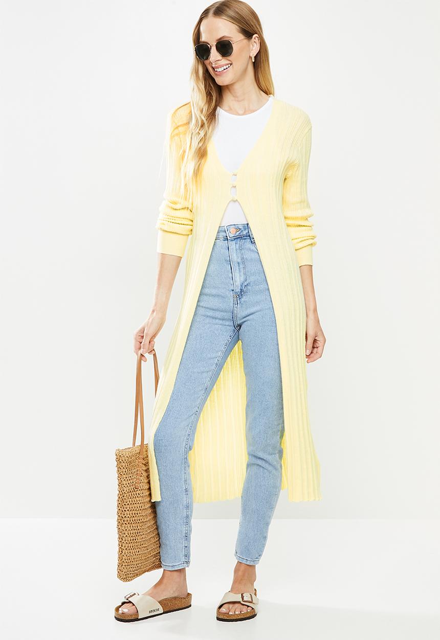 Cotton On - Rib longline cardi - yellow