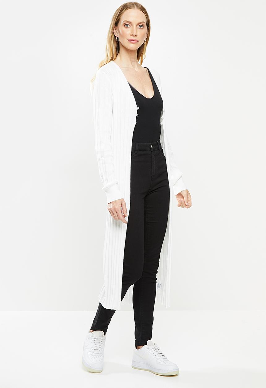 Cotton On - Rib longline cardi - white