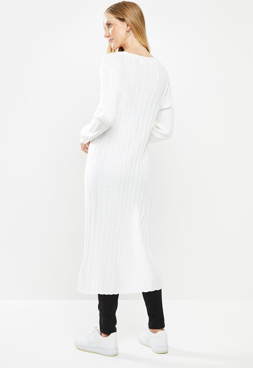 Cotton On - Rib longline cardi - white