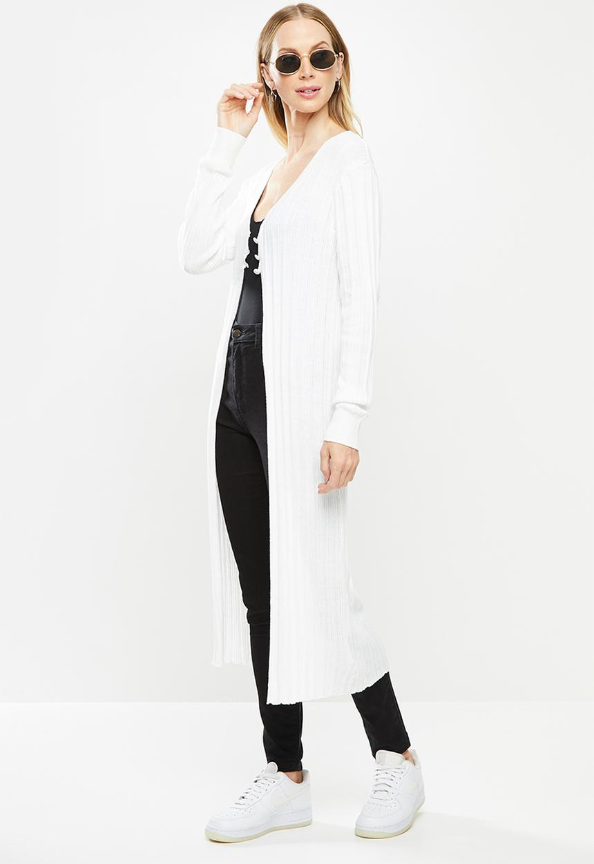 Cotton On - Rib longline cardi - white