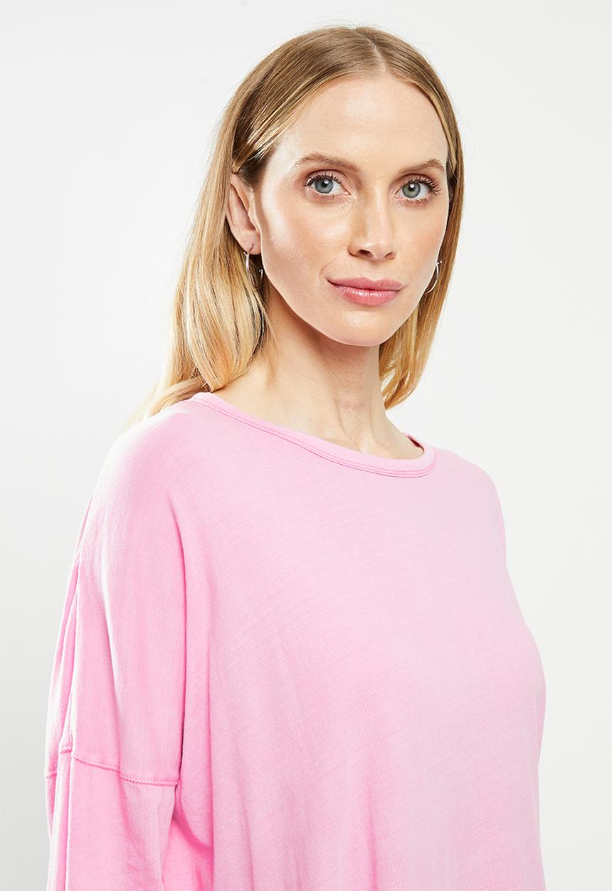 Cotton On - Oversized side split long sleeve top - pink