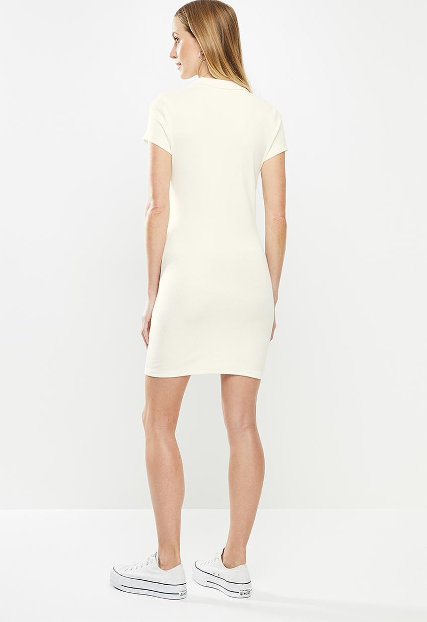 Cotton On - Riley short sleeve polo mini dress - white