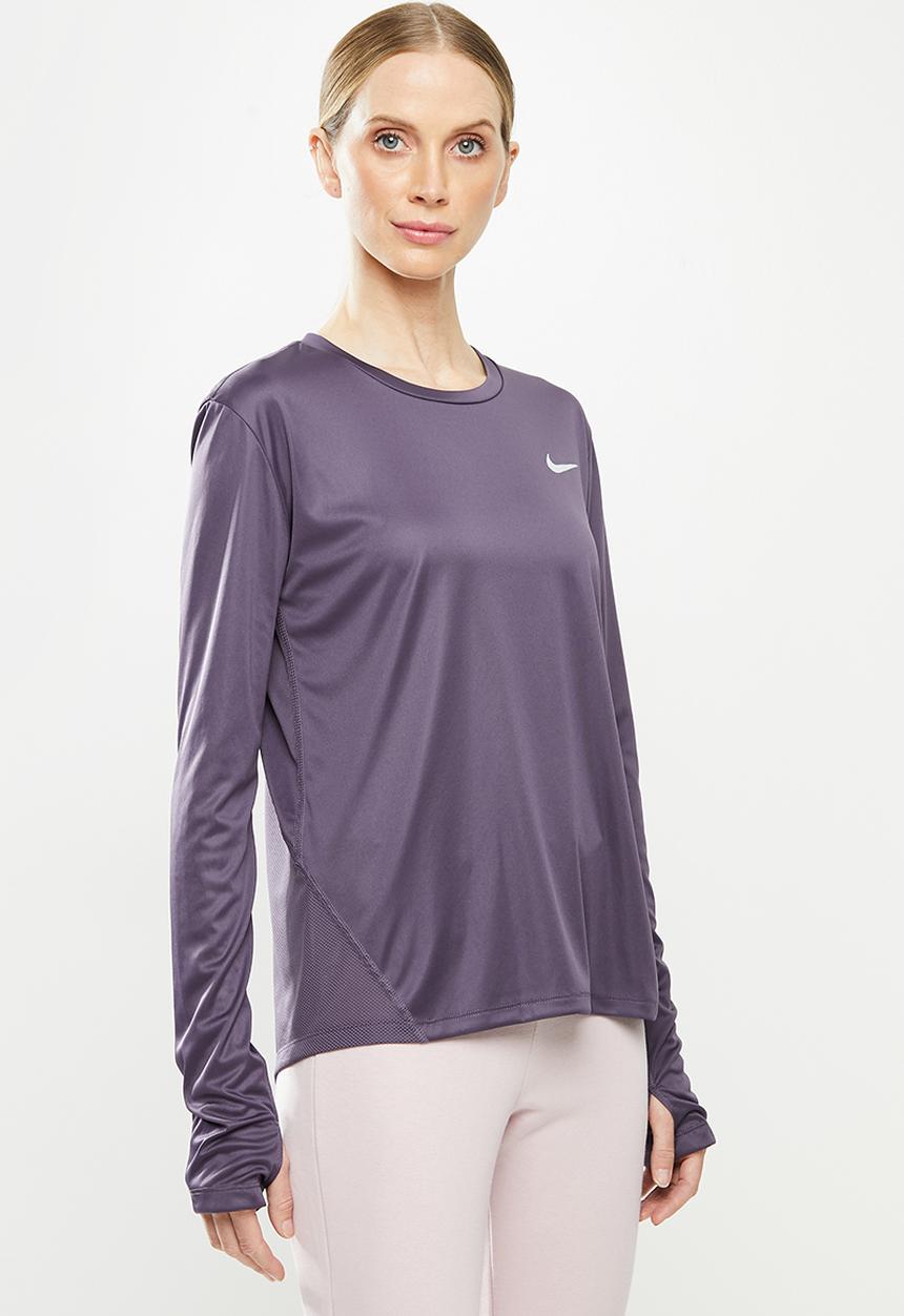 Nike - Miler long sleeve running top - purple 