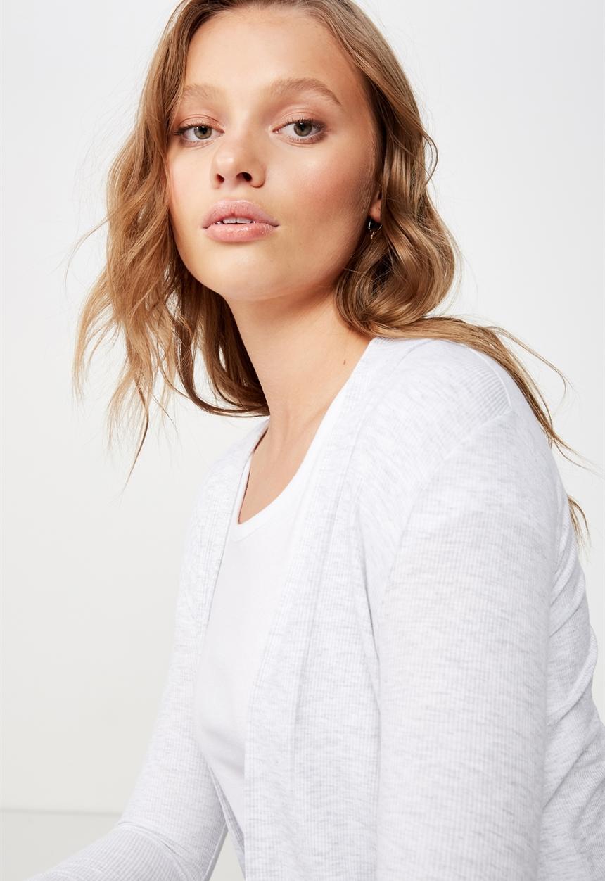 Cotton On - Danielle long sleeve cardi - silver marle