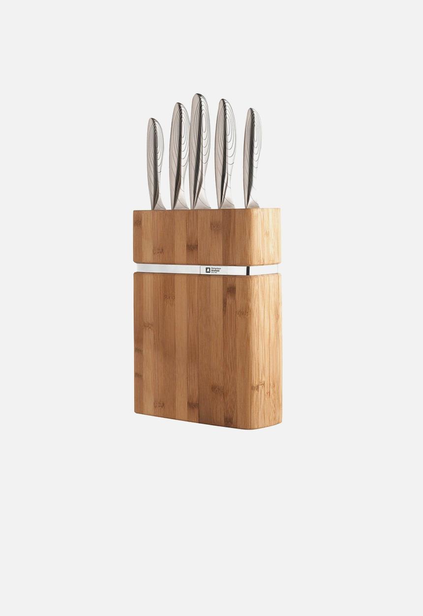 Amefa - Forme knife block 5 piece set - stainless steel