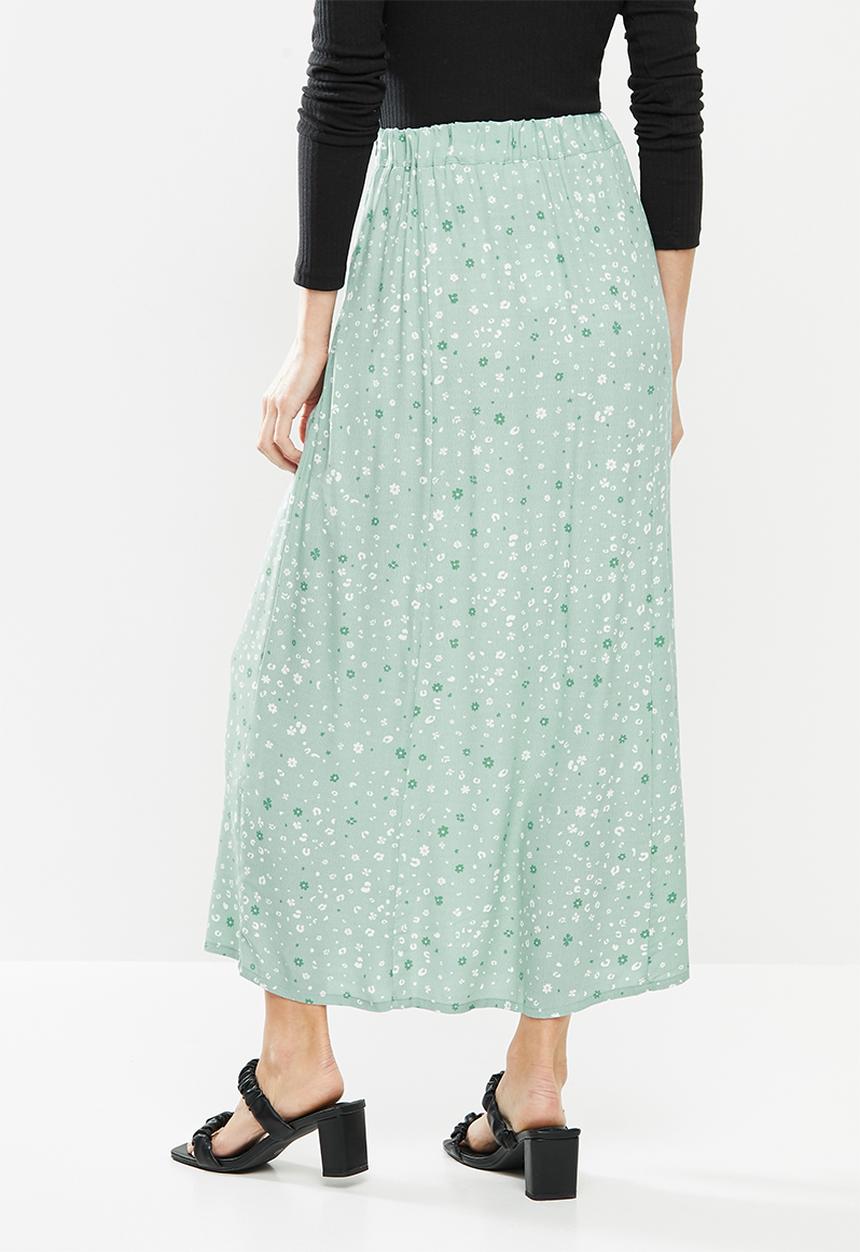 Cotton On - Amore button maxi skirt - green