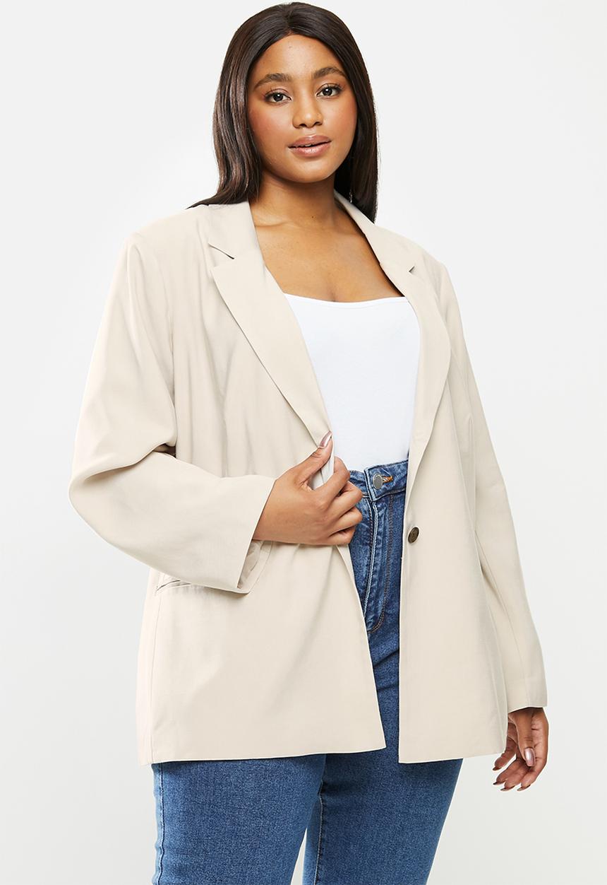 Cotton On - Curve slouchy dad blazer - taupe
