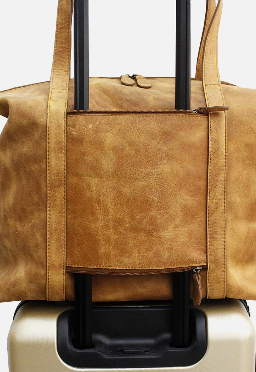 Escape Society - Full grain leather nomadic weekender - tan