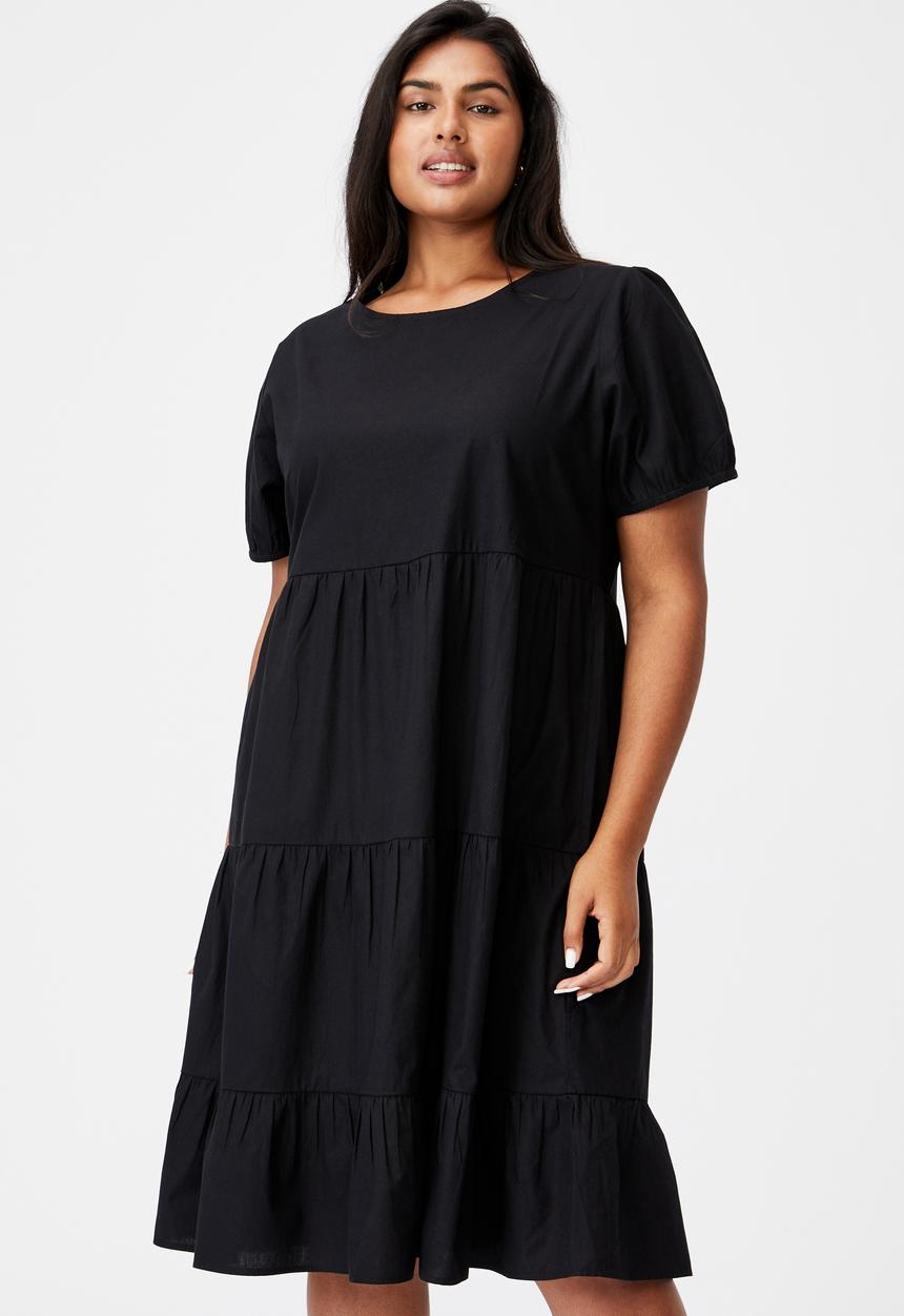 Cotton On - Curve woven tammy midaxi dress - black