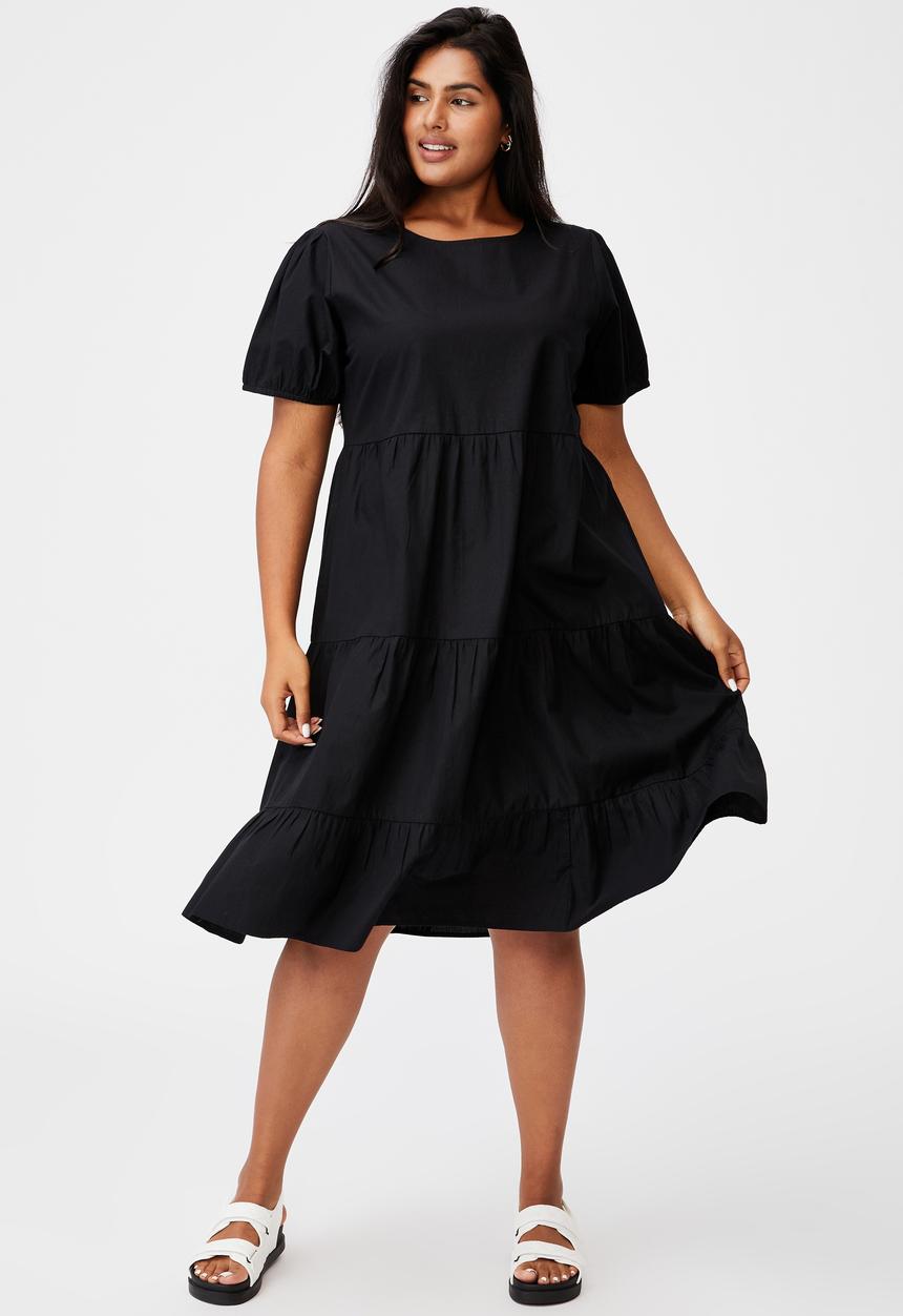 Cotton On - Curve woven tammy midaxi dress - black