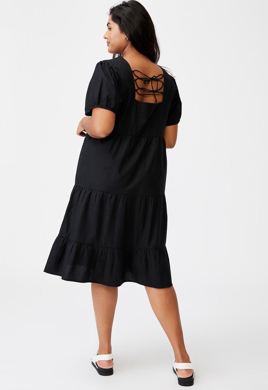 Cotton On - Curve woven tammy midaxi dress - black