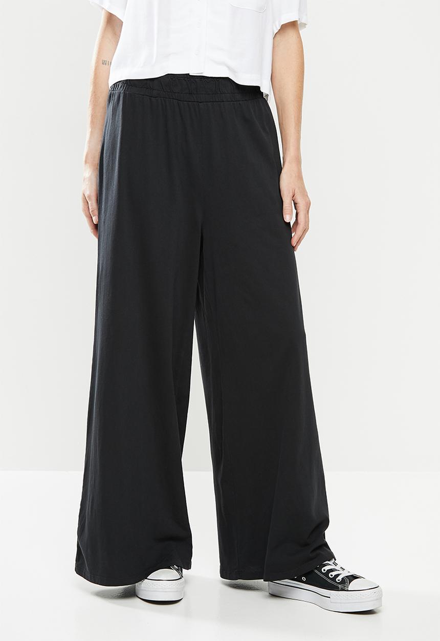 Cotton On - Wide leg lounge track pant - black