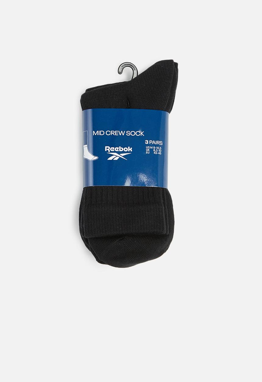Reebok - 3 Pack act core mid crew sock - black