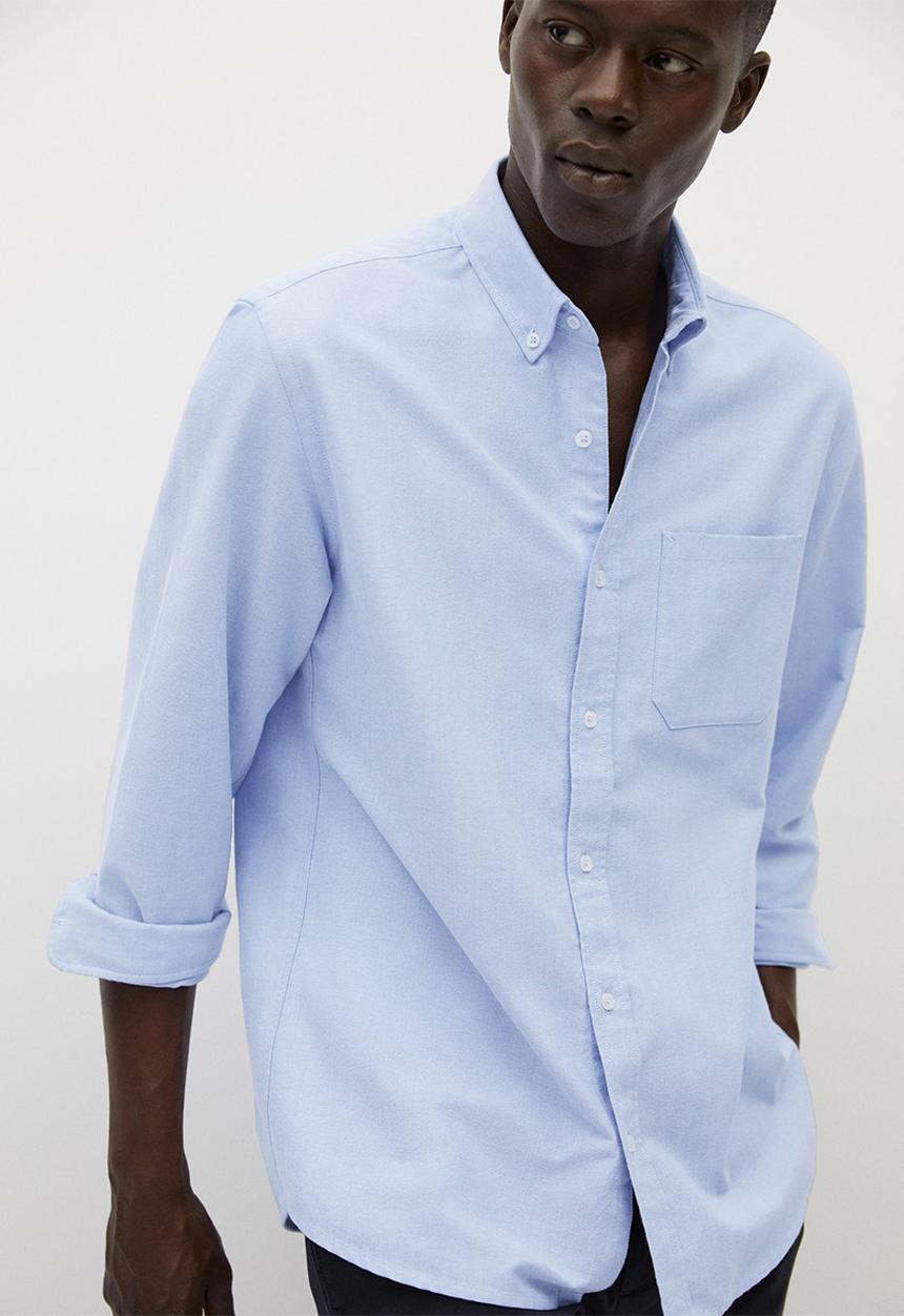 MANGO - Oxford shirt - blue lt