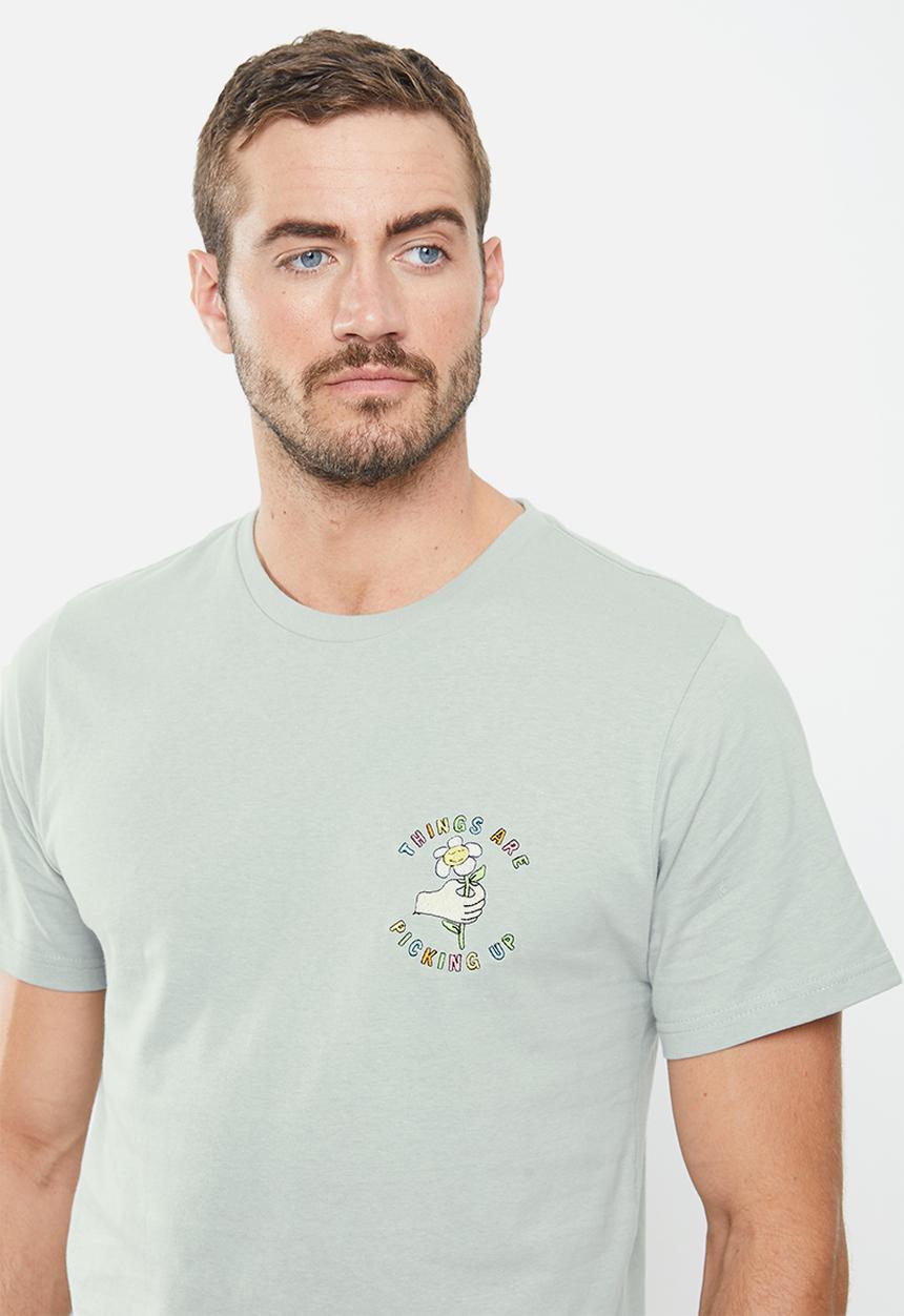 Cotton On - Tbar art T-shirt - blue haze