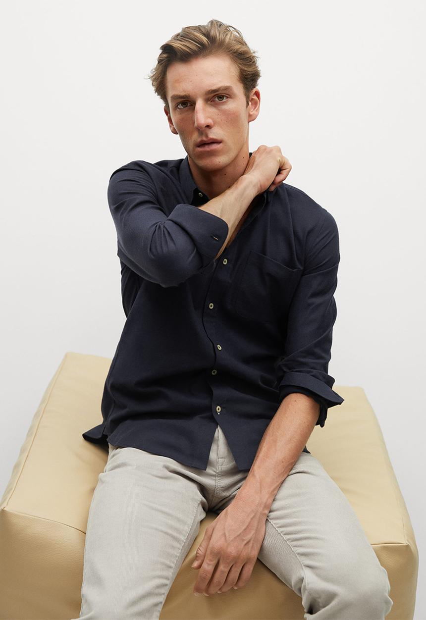 MANGO - Twill shirt - navy