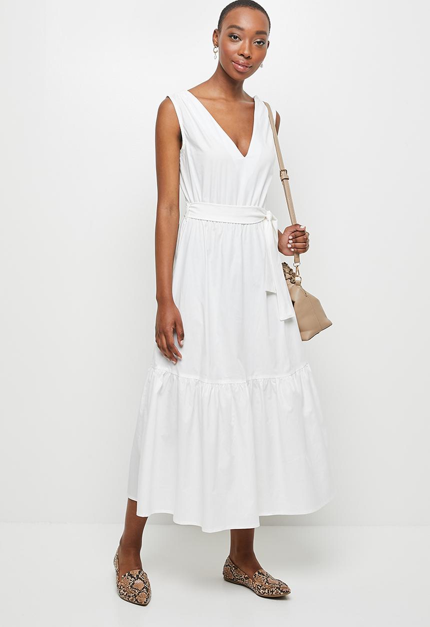 edit - Poplin maxi dress - white