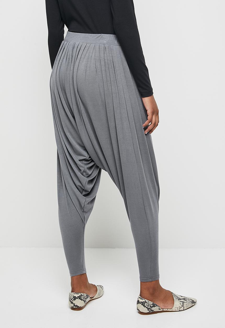 edit - High waisted cuffed harem - grey 