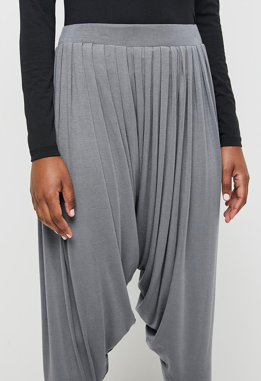 edit - High waisted cuffed harem - grey 