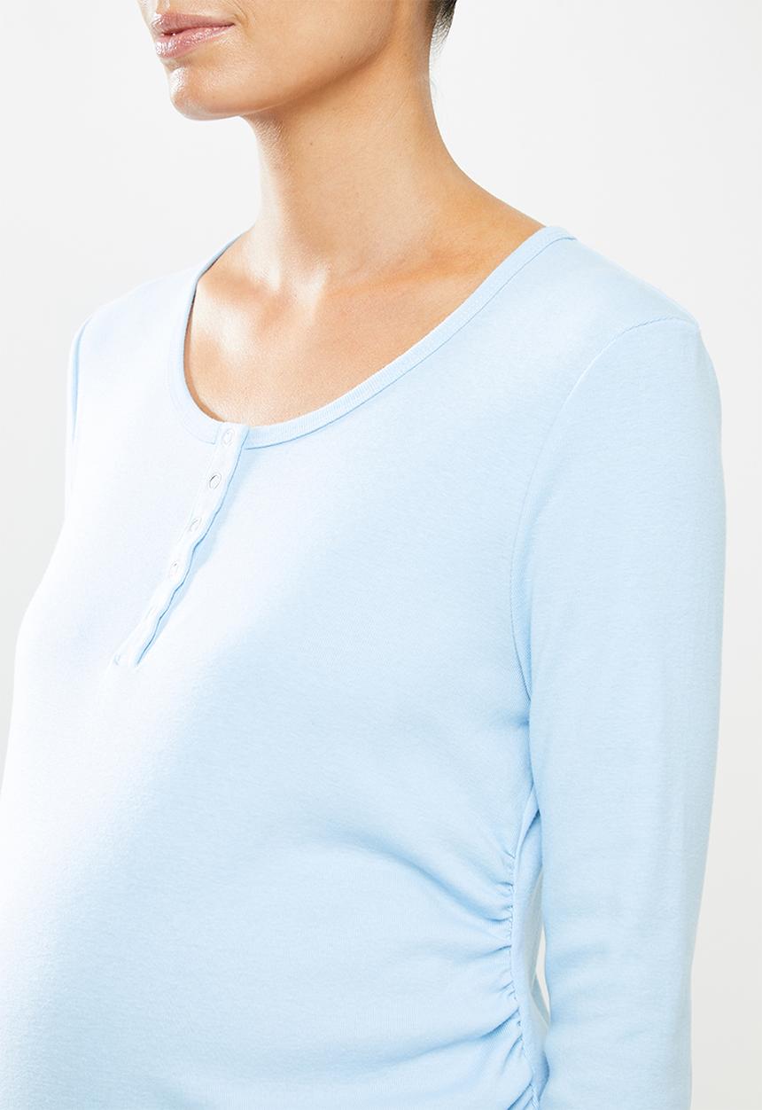 Cotton On - Maternity henley long sleeve top - daisy blue