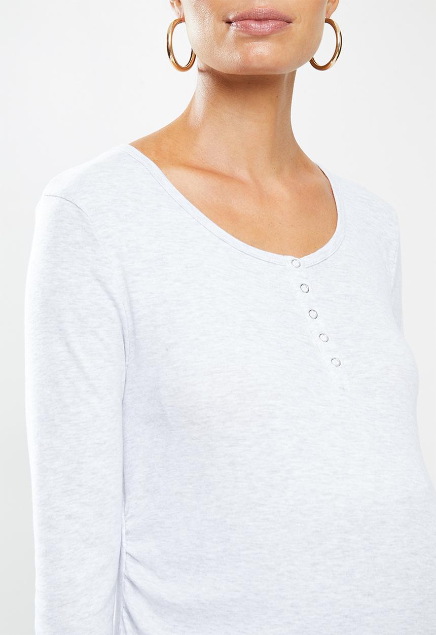 Cotton On - Maternity henley long sleeve top - silver marle