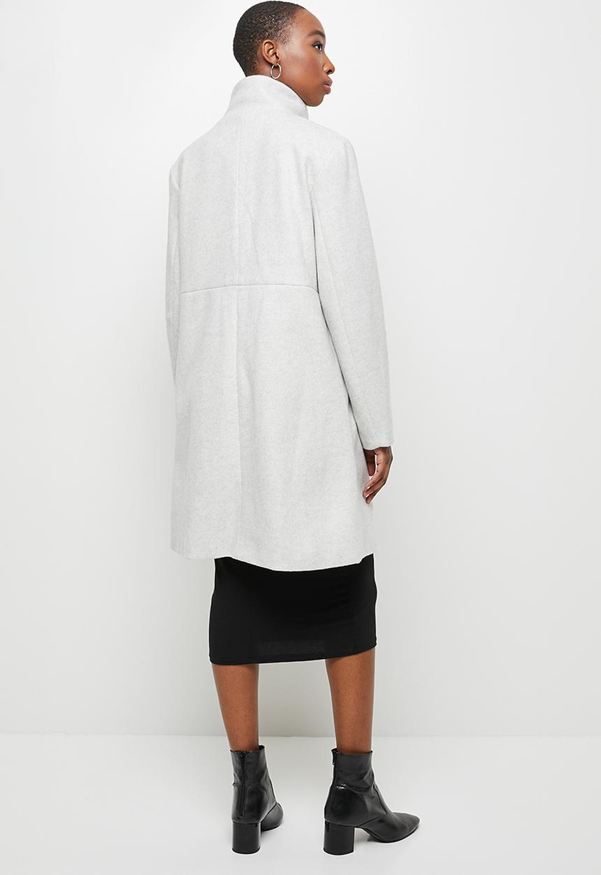 edit - Textured structured melton coat - grey
