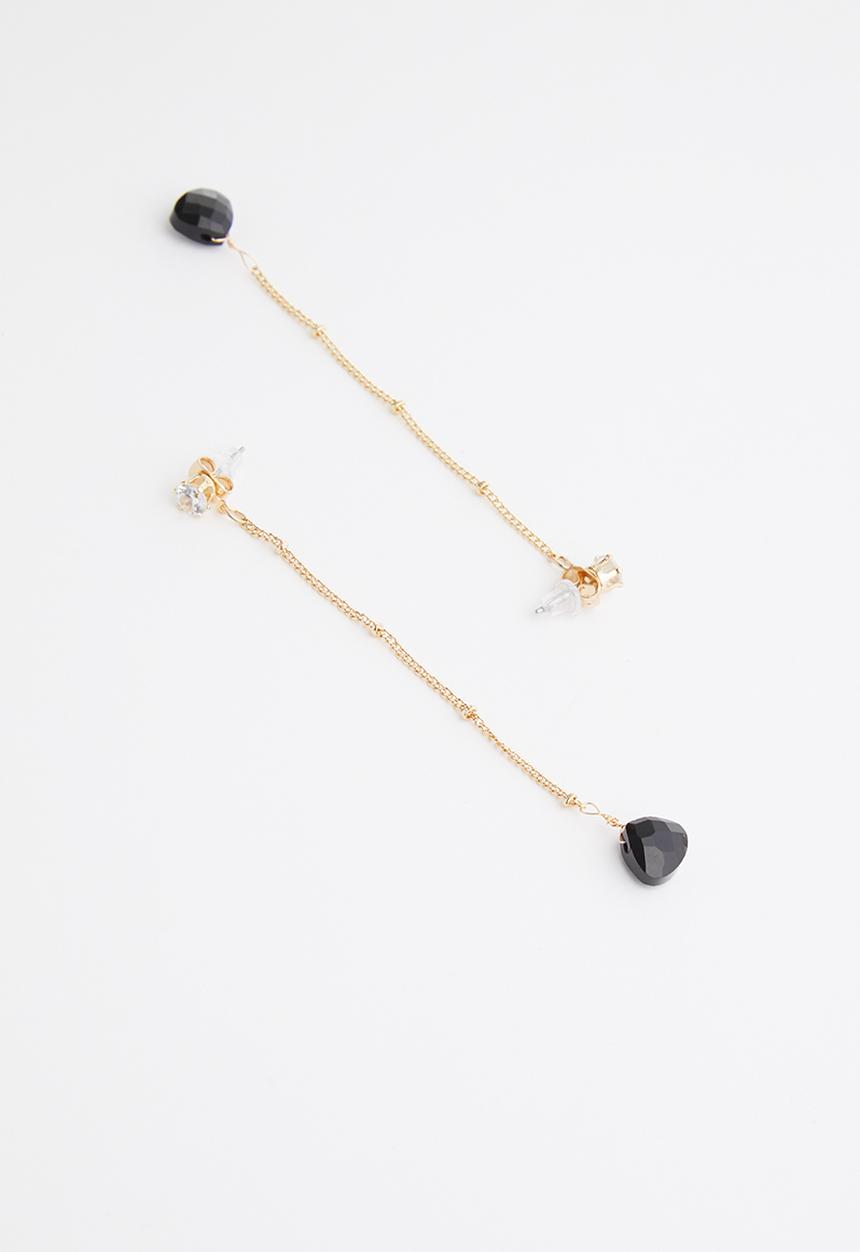 Superbalist - Angela teardrop earrings - black & gold