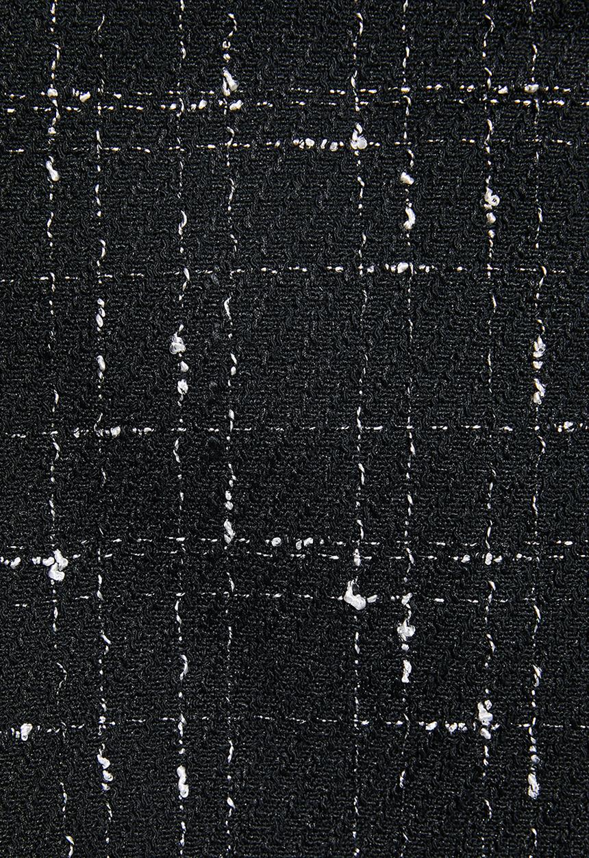 edit - Classic check melton coat - black