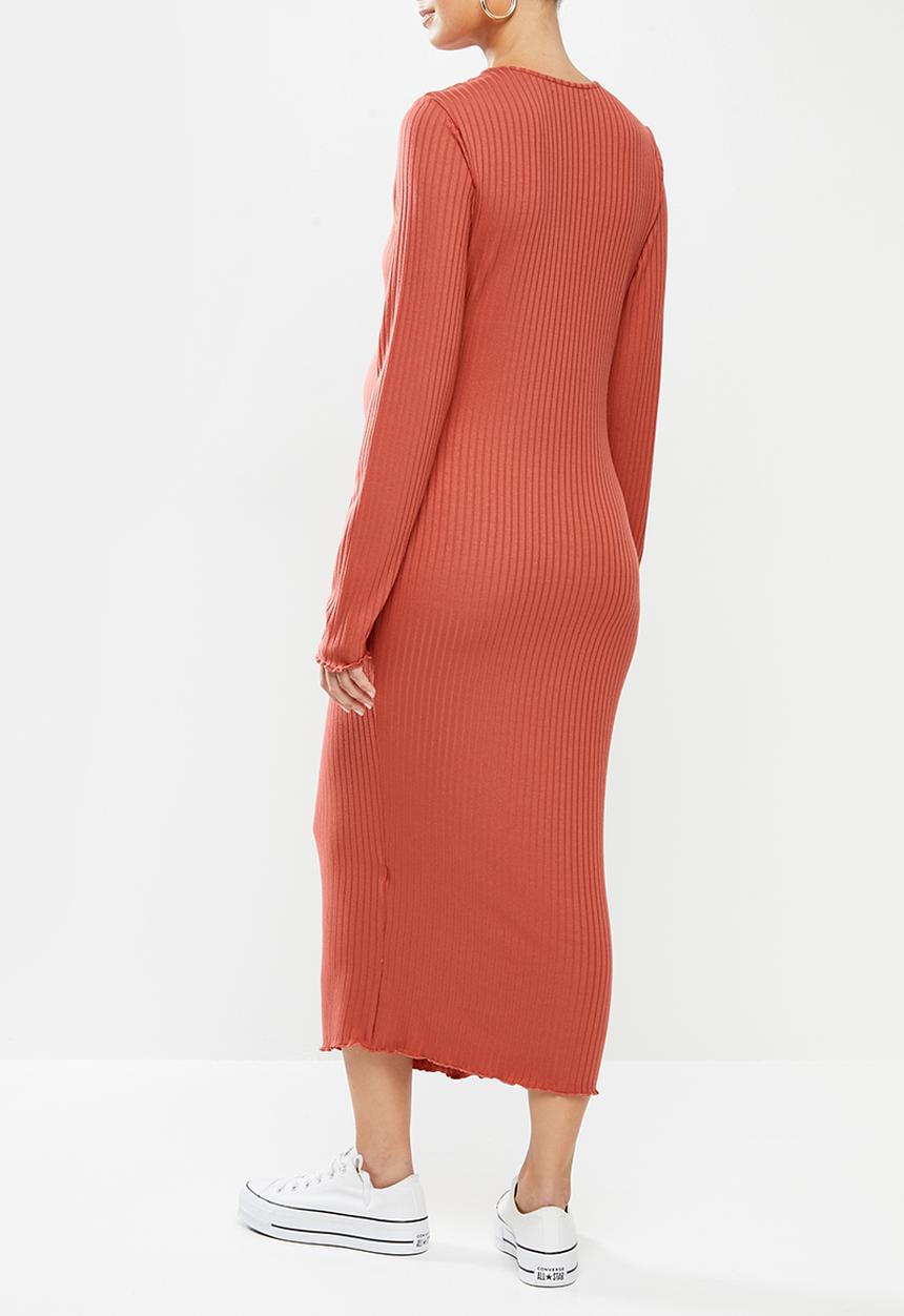 Glamorous - Maternity sassy dress - rust