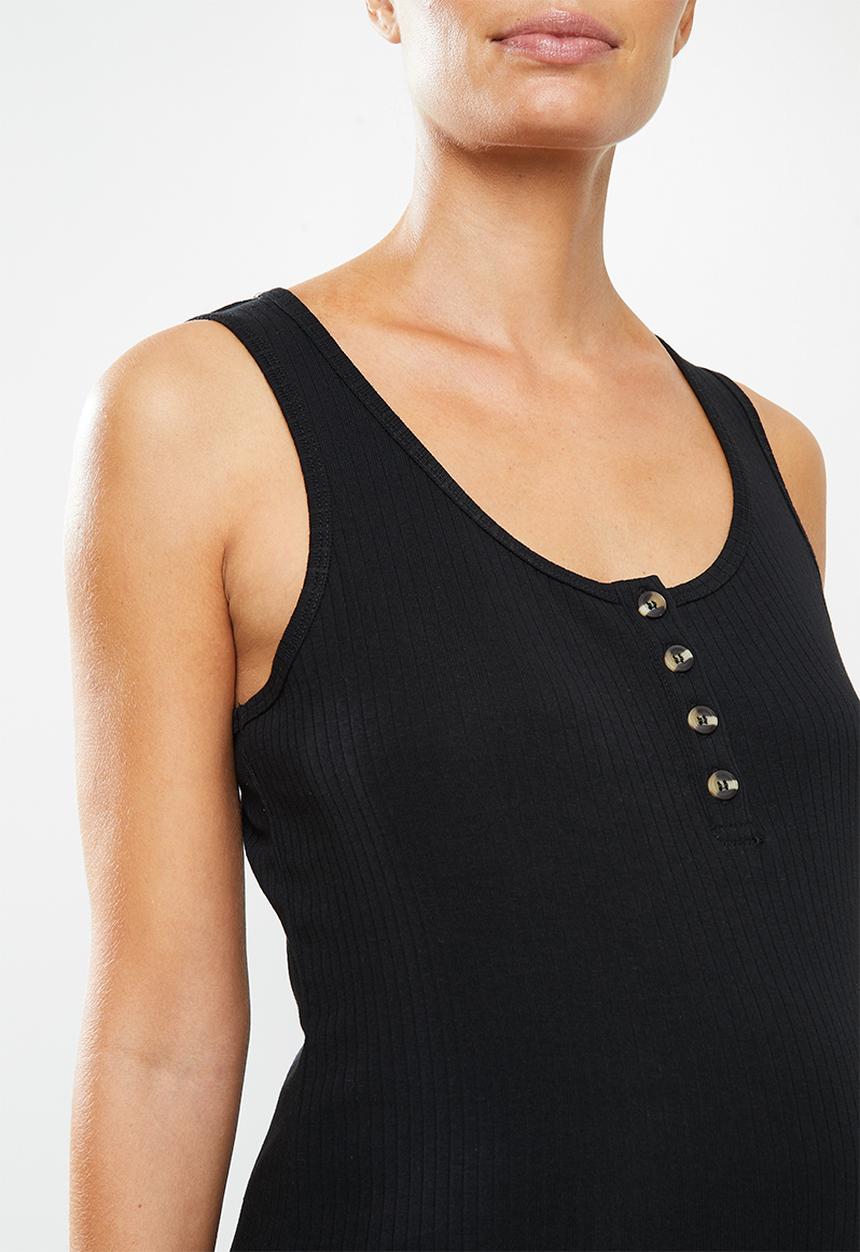 Cotton On - Maternity henley maxi dress - black