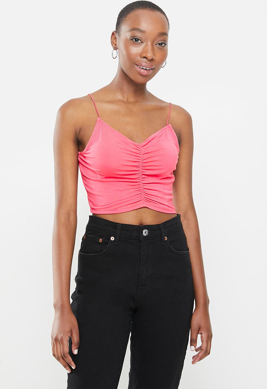 Factorie - V-neck ruched cami - pink