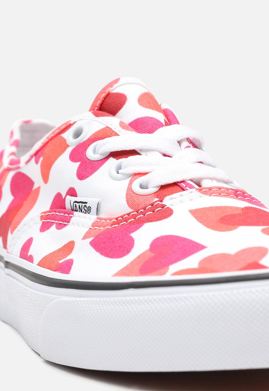 Vans - Authentic - (valentines hearts) true white/fuchsia purple