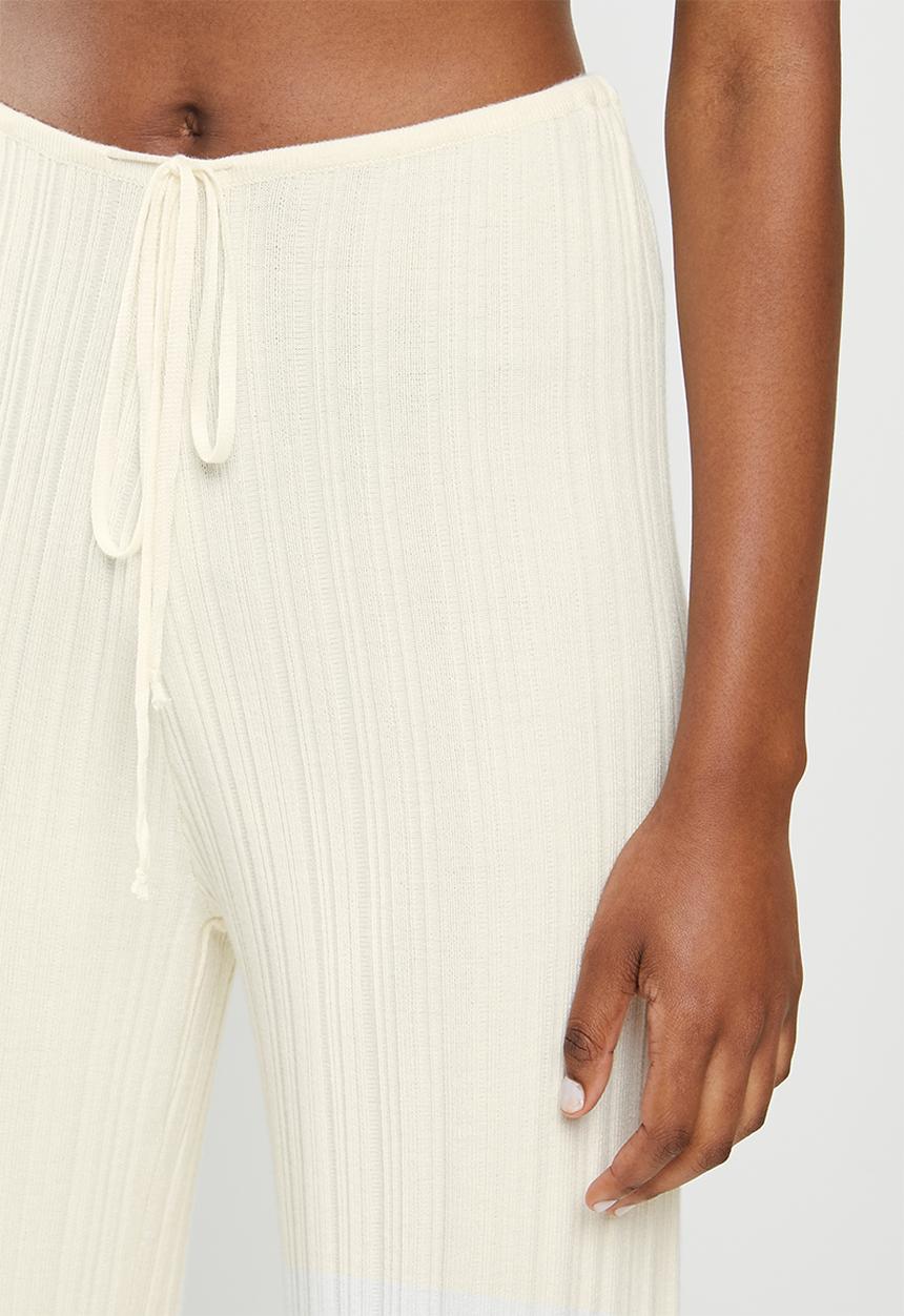 Factorie - Variegated rib wide leg pant - ivory