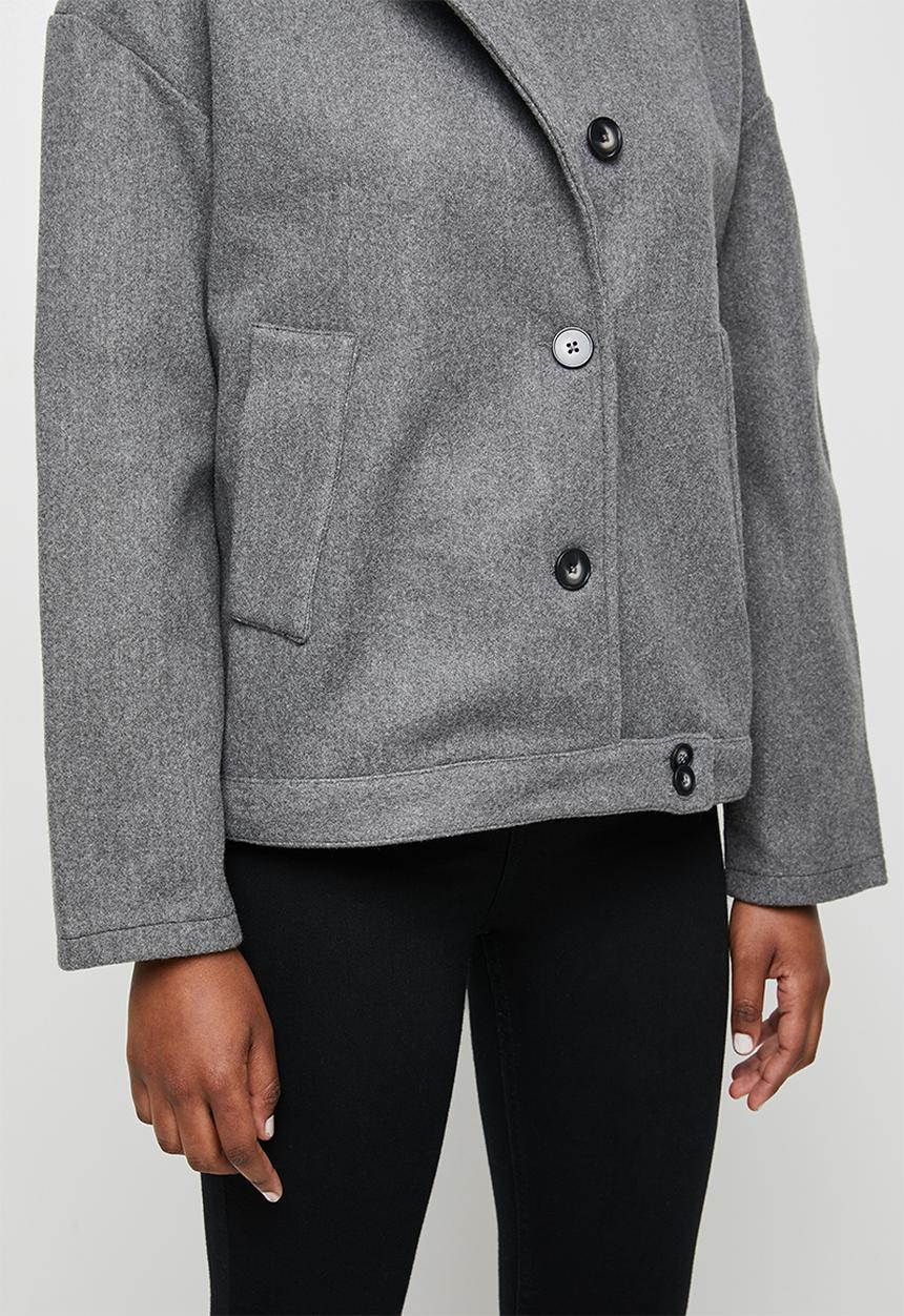 edit - Lapels melton jacket - grey