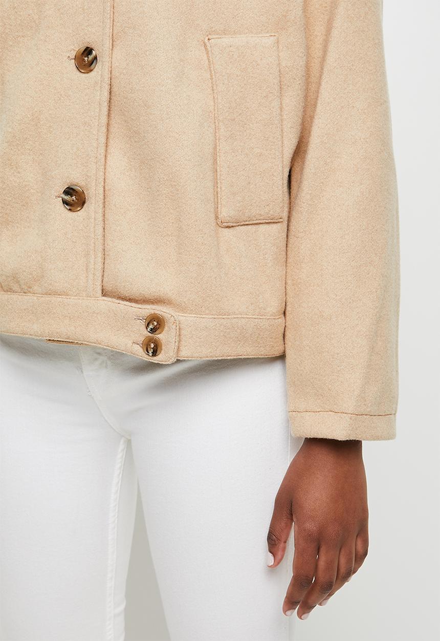 edit - Lapels melton jacket - beige
