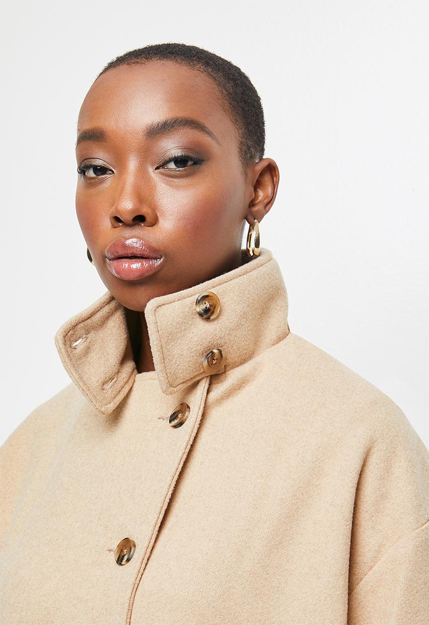 edit - Lapels melton jacket - beige