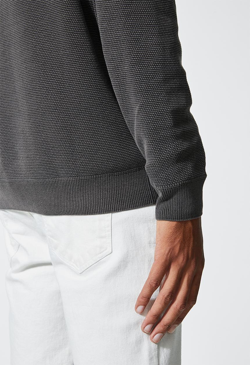Superbalist - Pique crew neck knit - dark grey