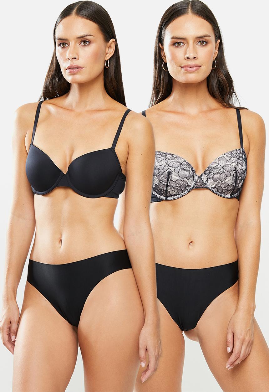 DORINA - Hope 2 pack light padded demi - black
