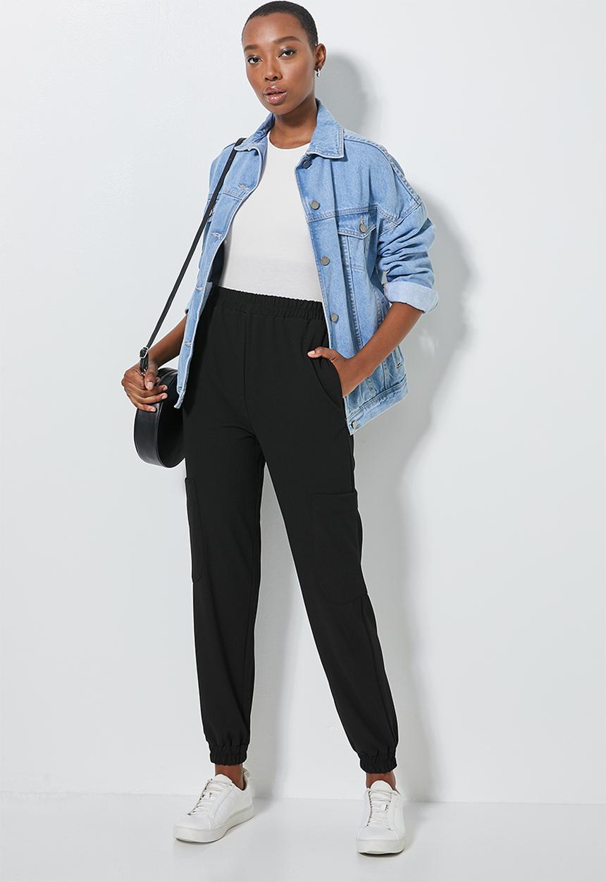 Superbalist - Crepe scuba jogger - black