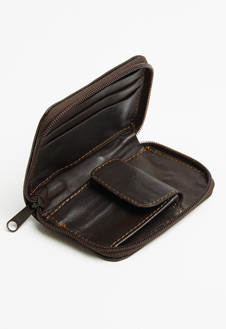 Superbalist - Leather zip around wallet - brown