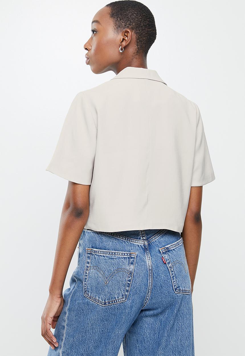 Cotton On - Ultimate short sleeve crop blazer - taupe