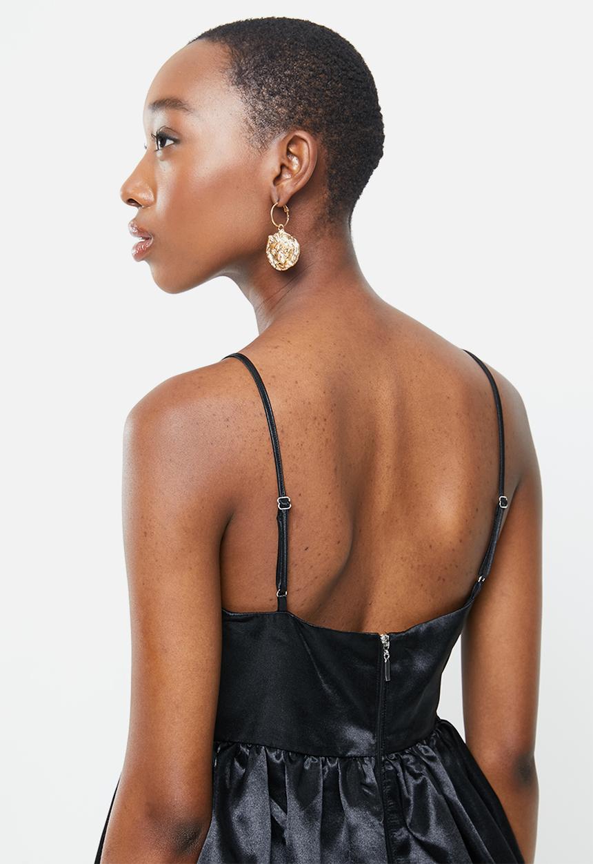 Blake - Fit & flare bubble dress - black