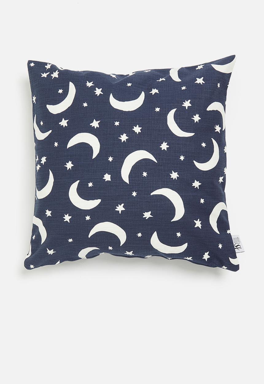 Sixth Floor - Stary printed cushion cover - blue & white