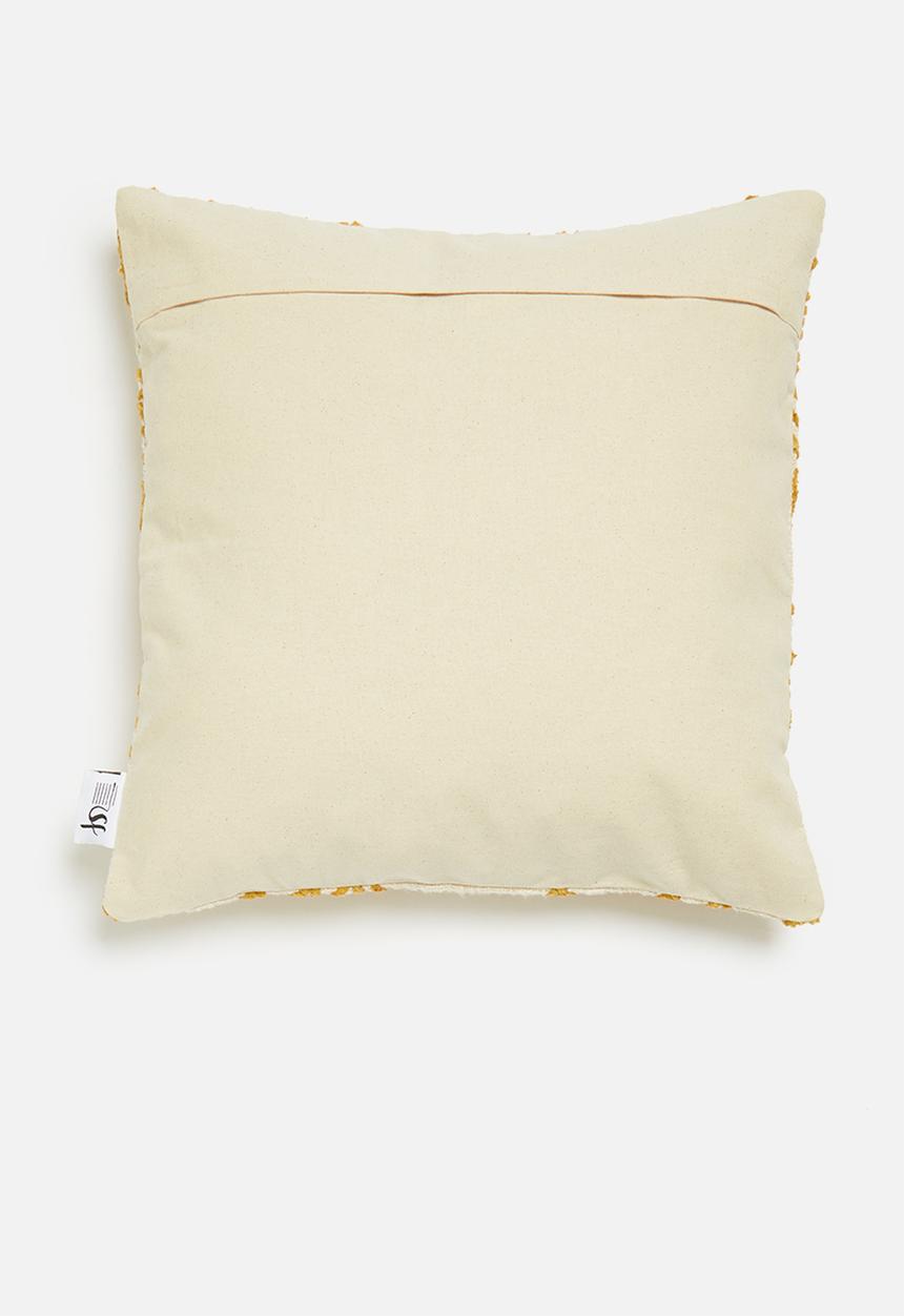 Sixth Floor - Leaf repeat cushion cover - cream & mustard