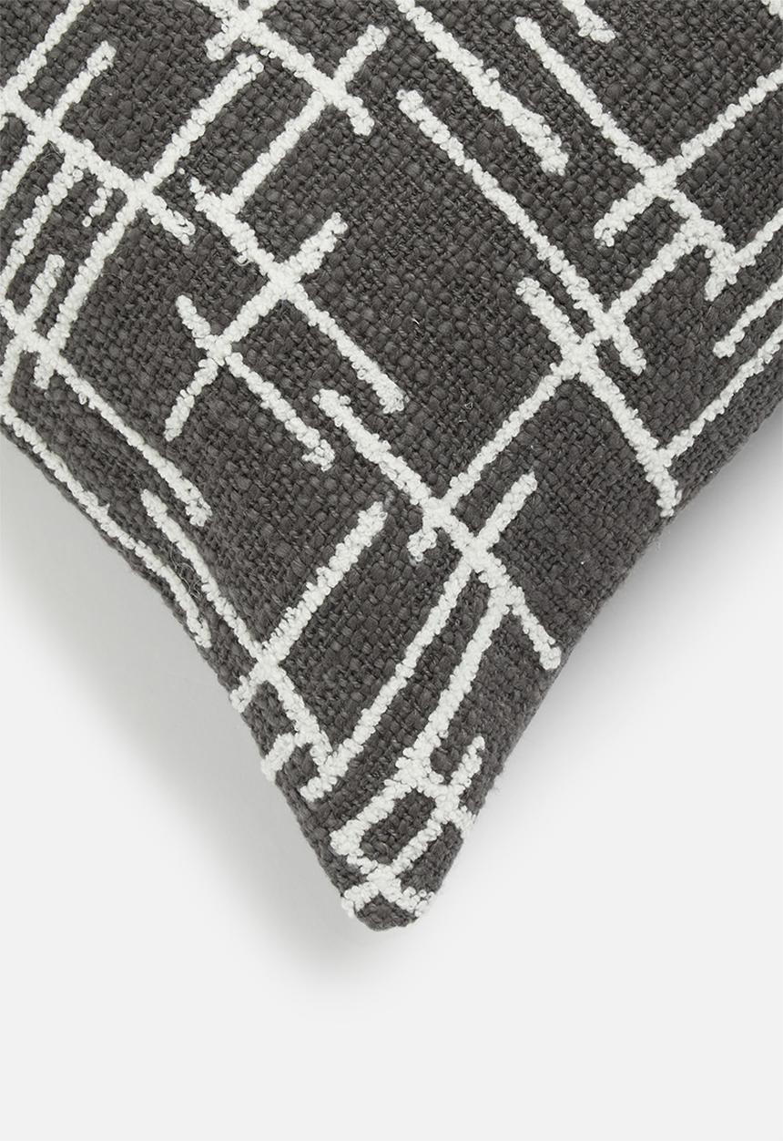 Sixth Floor - Hatch cushion cover -  charcoal & white