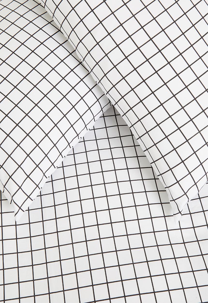 Sixth Floor - Check polycotton bedding pack - black & white