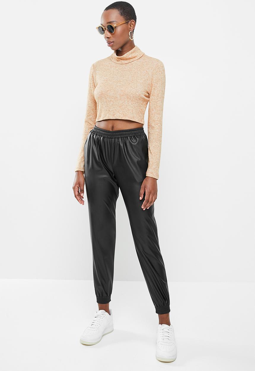 Blake - Cropped turtleneck top - beige 
